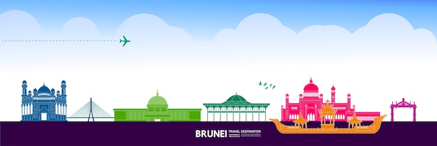 Wielka Ilustracja Celu Podróży Brunei.