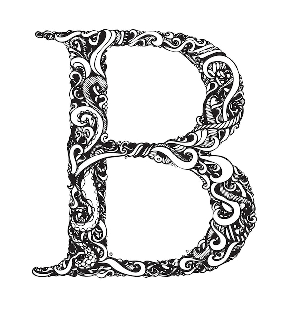 Wielka litera B Elegancki styl vintage swirly