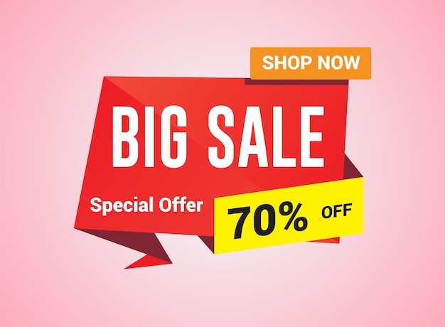 Wielka sprzedaż szablonu banera Specjalna oferta do 70% zniżki ilustracja wektorowa