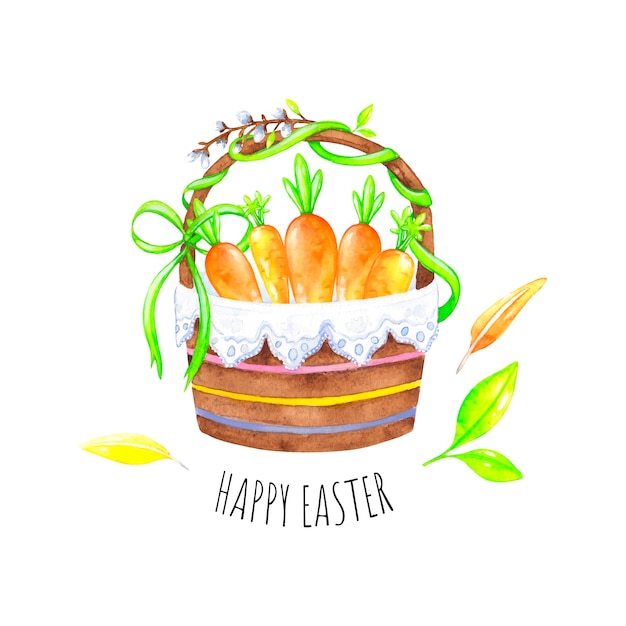 Wielkanocny Kosz Z Jajkami, Szczęśliwy Wielkanocny Kartkę Z życzeniami