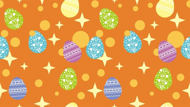 Wielkanocny Wzór Tła Na Pomarańczowym Tle Ilustracji Eps10