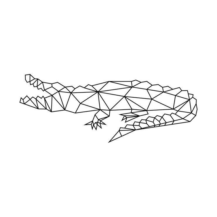 Wektor wielokątne geometryczne logo krokodyla ikona ilustracja wektorowa