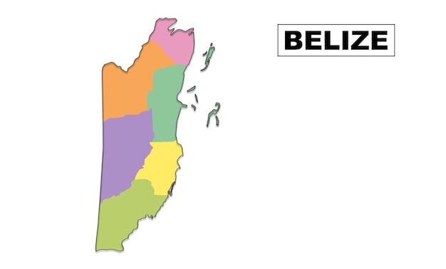 Plik wektorowy wielokolorowa mapa wektorowa belize