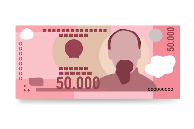 Wietnam Dong Ilustracja Wektorowa Wietnamski Zestaw Pieniędzy Banknotów Banknotów Pieniądze Papierowe 50000 Vnd