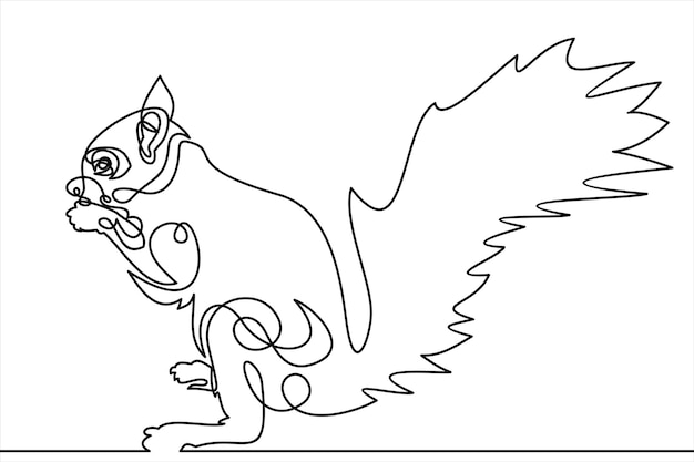 Wiewiórka Wektor Linii Ikona Znak Ilustracja Na Tle Edytowalne Obrysy