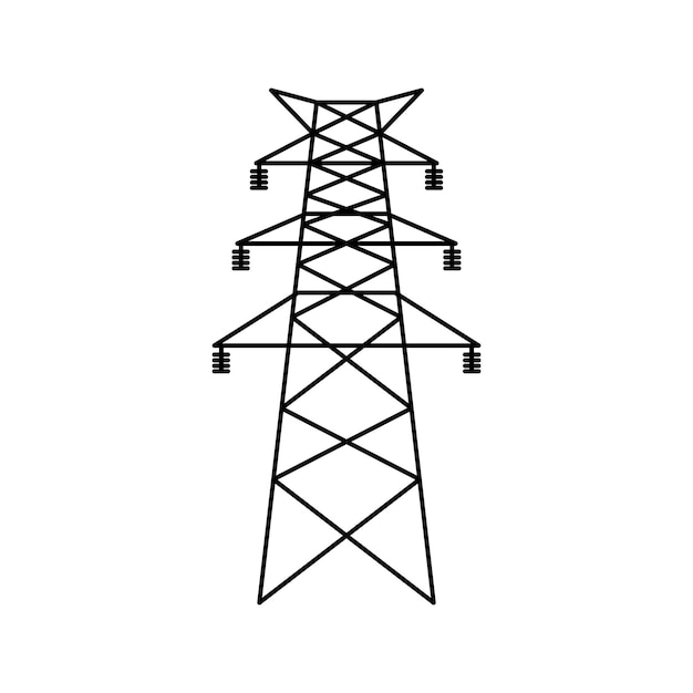 Plik wektorowy wieża elektryczna ikona płaska konstrukcja wektor