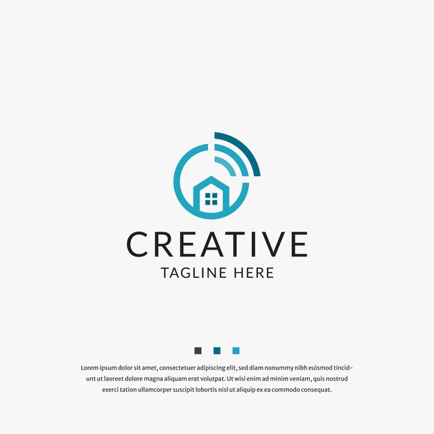Wifi domu logo ikona szablonu projektu wektor