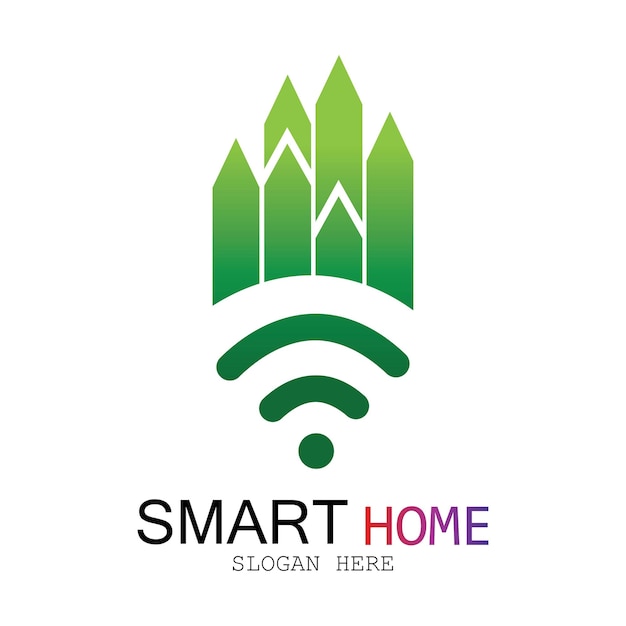 Wifi House Vector LogoSmart City Tech Icon Vector City Net Logo Concept Vector