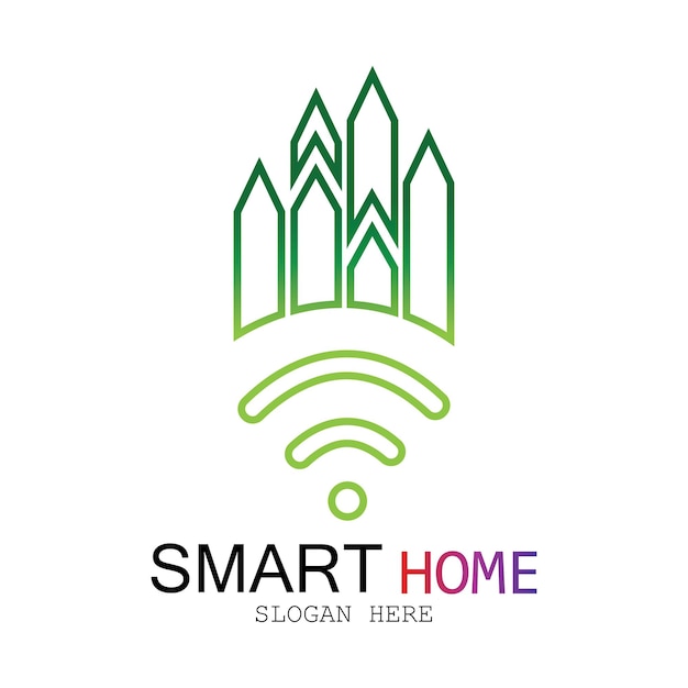 Wifi House Vector LogoSmart City Tech Icon Vector City Net Logo Concept Vector