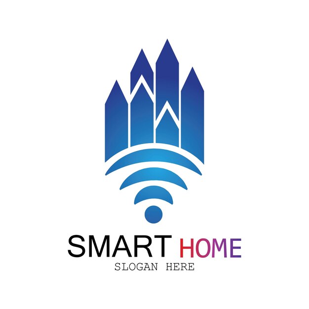 Wifi House Vector LogoSmart City Tech Icon Vector City Net Logo Concept Vector
