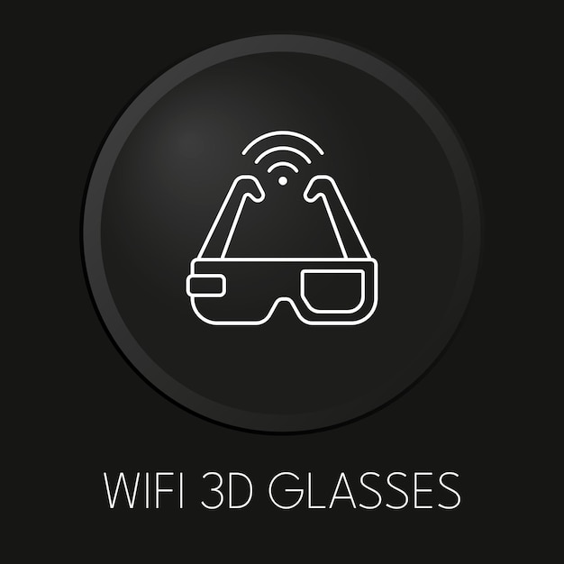 Wifi Okulary 3d Minimalna Ikona Linii Wektorowej Na Przycisku 3d Na Białym Tle Premium Wektorów