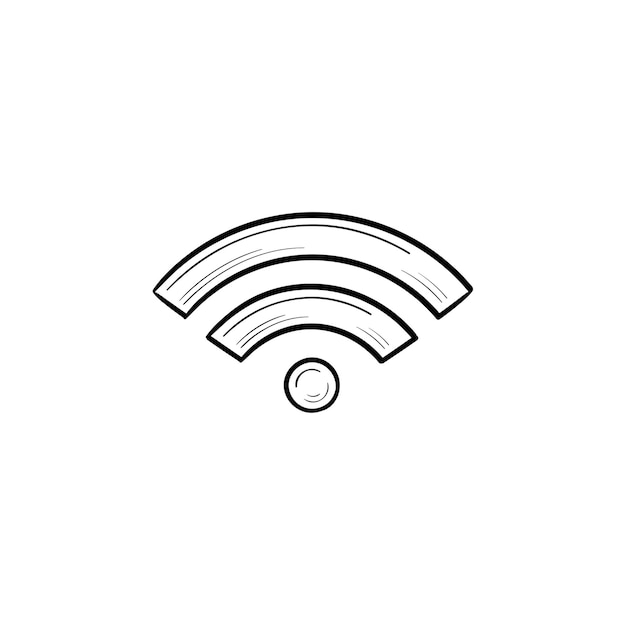 Wifi Ręcznie Rysowane Konspektu Doodle Ikona. Bezprzewodowy Internet I Wifi, Hotspot I Dostęp Do Internetu, Koncepcja Sieci Network