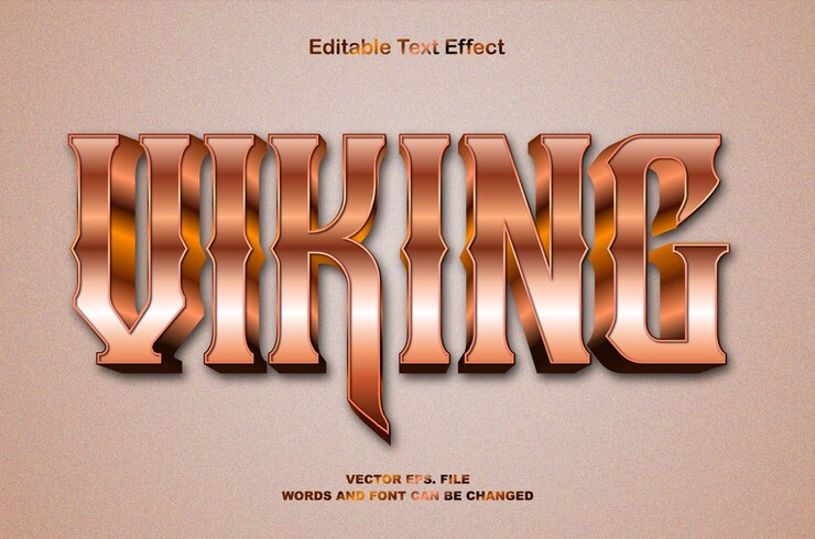 Wektor wikingowe efekty tekstowe 3d