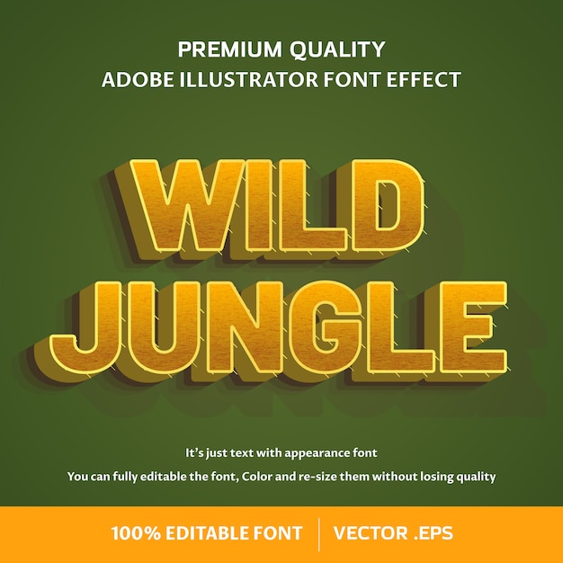 Wild Jungle 3d Edytowalny Efekt Czcionki