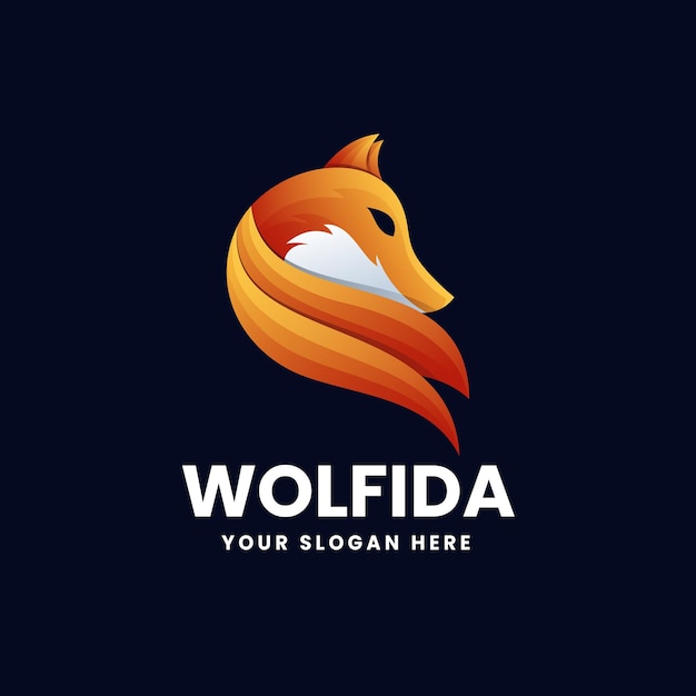 Wilk logo gradientowa ikona ilustracja zwierząt