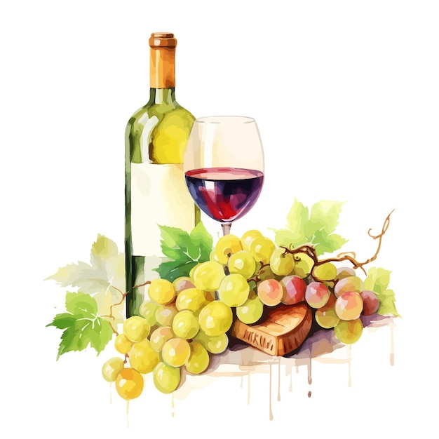 Plik wektorowy wina z ilustracją winogron