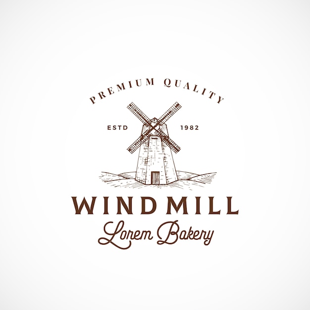 Wind Mill Bakery Streszczenie Znak, Symbol Lub Logo