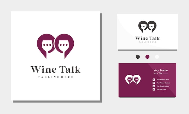 Wino Rozmawiać Czat Bańka Logo Ikona Wektor