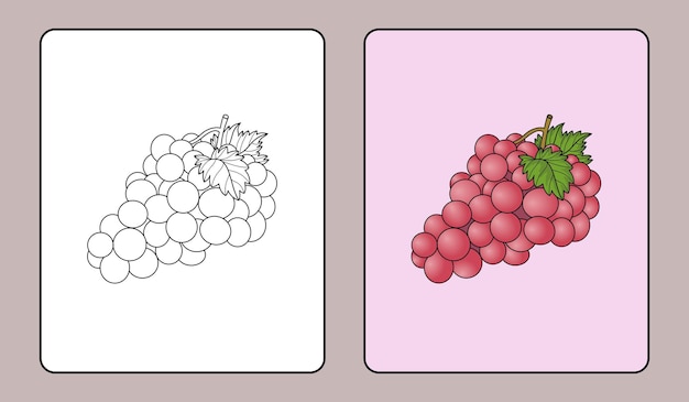 Winogrona Kolorowanka Lub Strony Edukacyjne Dla Dzieci