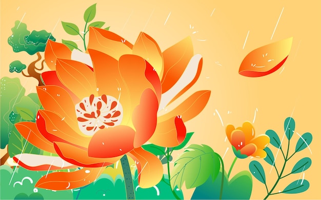 wiosenne kwiaty ilustracja roślin deszcz termin słoneczny kwiaty krajobraz wydarzenie plakat