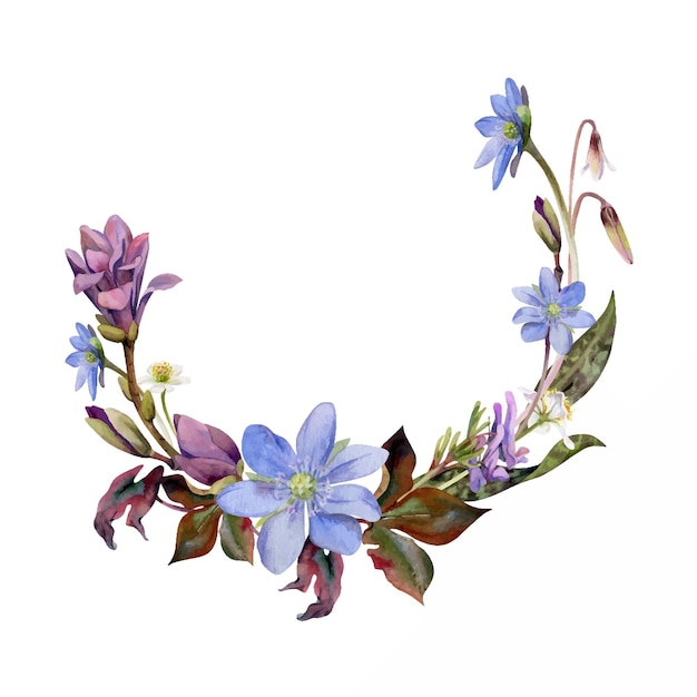 Wiosenne kwiaty leśne białe pstrągi pąki liliowe fioletowe corydalis orchidea magnolia camelia niebieska hepatica