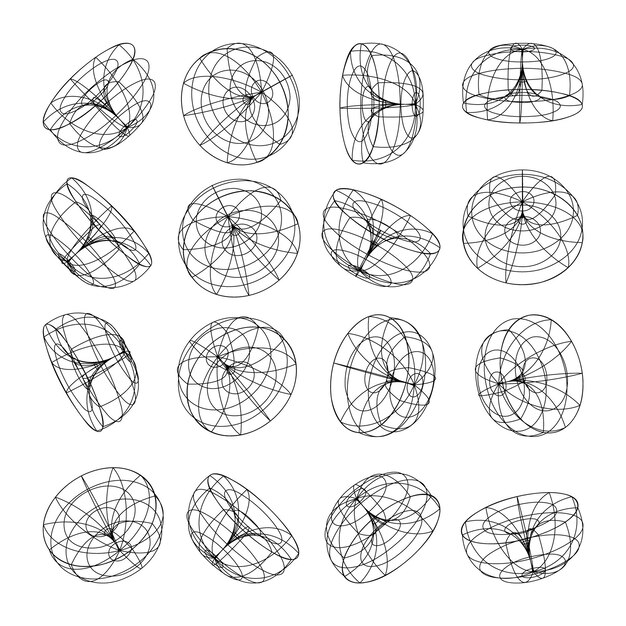 Wireframe wyłożone kształty perspektywa siatka d siatka niska poli geometryczne elementy retro futurystyczny projekt