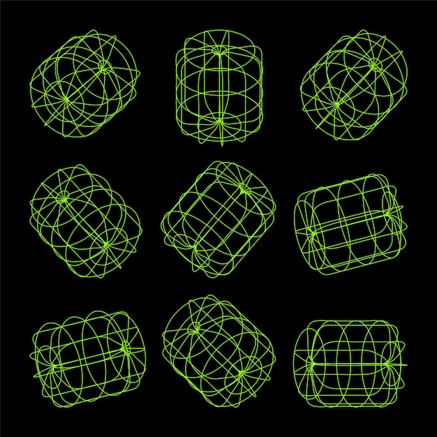 Wireframe wyłożone kształty perspektywa siatka d siatka niska poli geometryczne elementy retro futurystyczny projekt