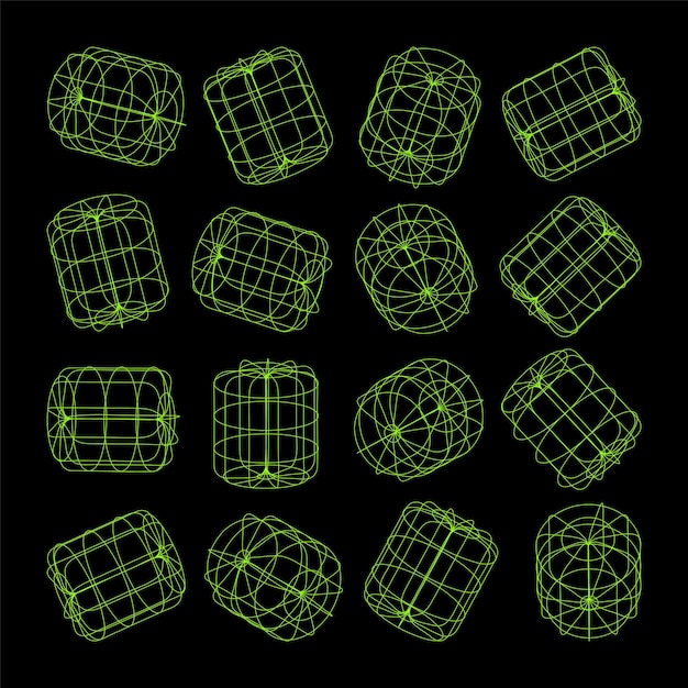 Wireframe wyłożone kształty perspektywa siatka d siatka niska poli geometryczne elementy retro futurystyczny projekt