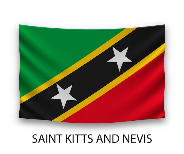 Wisząca Jedwabna Flaga Saint Kitts I Nevis Ilustracji Wektorowych