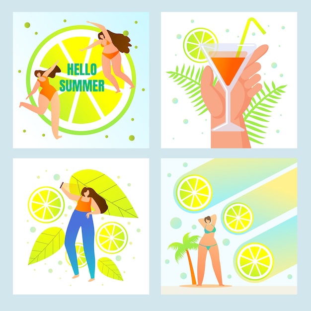 Witaj lato, Beach Party, zestaw menu świeżych napojów