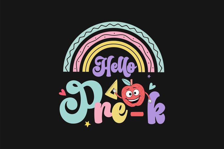 Witaj prek przedszkole dziecięca koszulka wektorowa