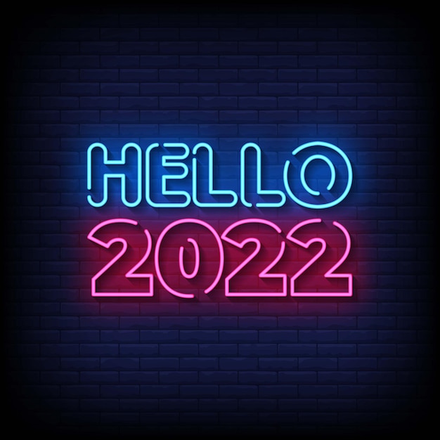 Witam 2022 Neon Styl Tekst Wektor