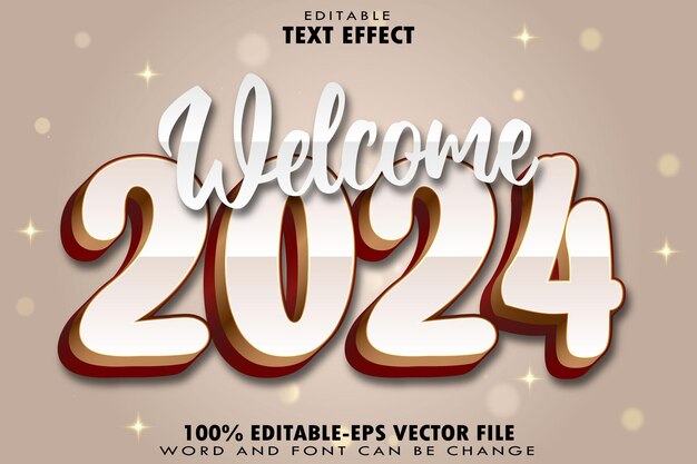 Witamy 2024 Edytowalny efekt tekstu Emboss Gradient Style