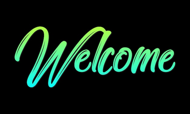 Witamy odręczny gradient transparent na tle ręcznie naszkicowany powitalny napis typografia transparent
