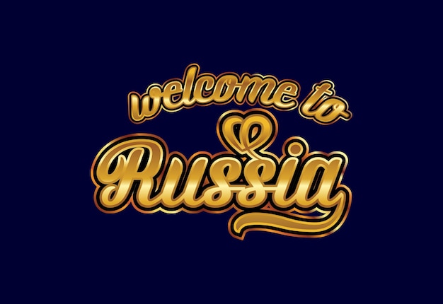 Witamy W Rosji Słowo Tekst Kreatywny Projekt Czcionki Ilustracja Znak Powitalny