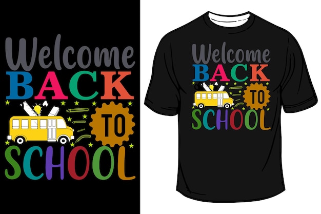 Witamy Z Powrotem Do Szkolnej Koszulki Typograficznej Z Powrotem Do Szkolnej Koszulki!