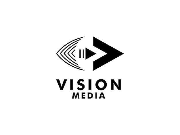 Wizja Media Logo Wektor Szablon