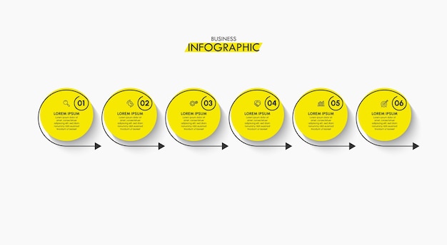 Wizualizacja Danych Biznesowych. Ikony Infografiki Osi Czasu Zaprojektowane Dla Szablonu Abstrakcyjnego Tła