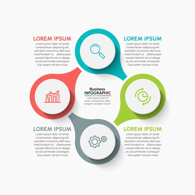 Plik wektorowy wizualizacja danych biznesowych. ikony infografiki osi czasu zaprojektowane dla szablonu abstrakcyjnego tła