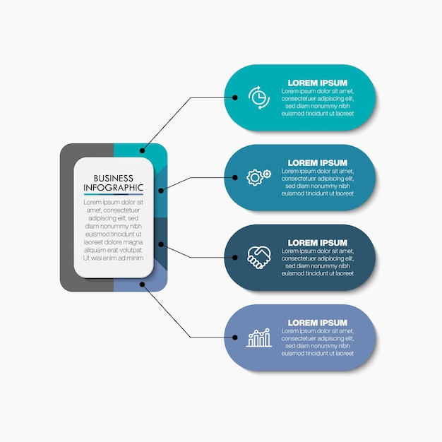 Wizualizacja Danych Biznesowych Szablon Infografiki Osi Czasu