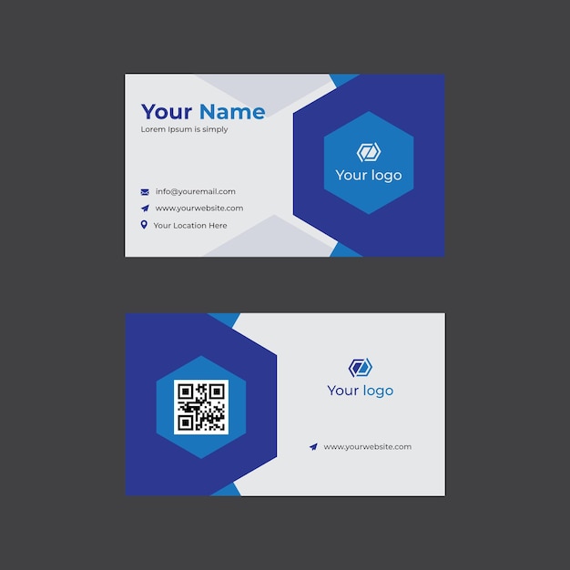 Plik wektorowy wizytówka korporacyjna w kolorze niebieskim, zarówno projekt strony