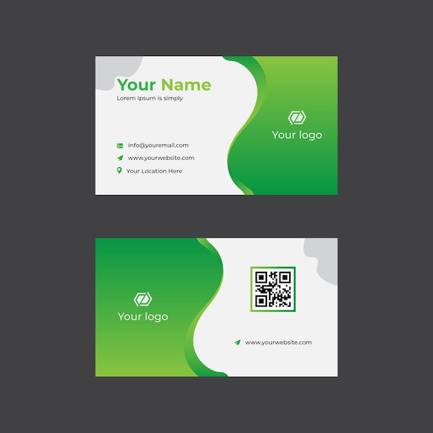 Plik wektorowy wizytówka korporacyjna w kolorze zielonym, zarówno projekt strony