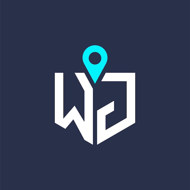 WJ Location Logo Design for Recruitment and Navigation Letter WJ Logo Vector Icon