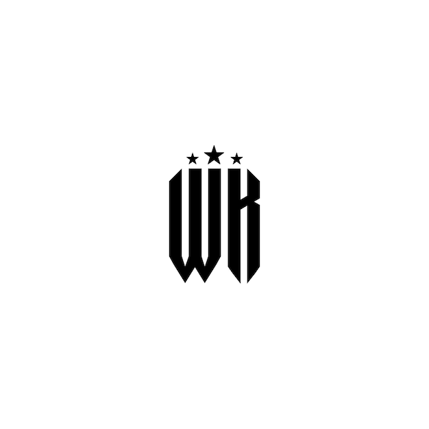 Wk Monogram Logo Projekt Litery Tekst Nazwa Symbol Monochromatyczny Logotyp Alfabet Znak Prosty Logo