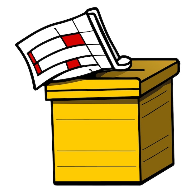 Plik wektorowy wkłada głosowanie do urny głosowania i wyborów