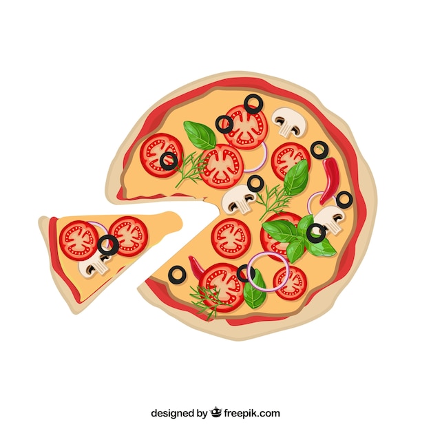 Włoskie Jedzenie Pizzy Wektor Opakowanie