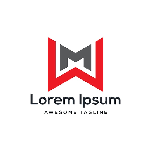 WM Letter Logo Design Icon Bezpłatny