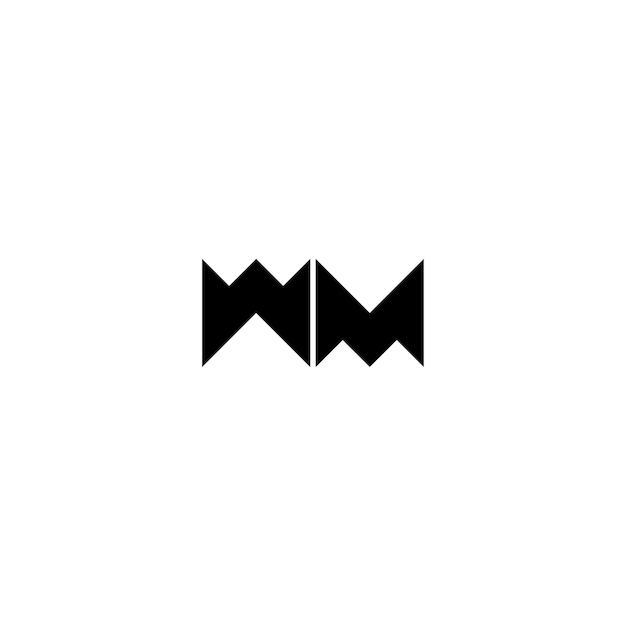 Plik wektorowy wm monogram logo projekt litery tekst nazwa symbol monochromatyczny logo alfabet znak prosty logo