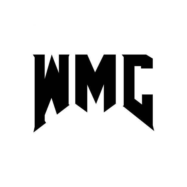WMC logo litery dla firmy technologicznej WMC logo projekt czarno-białe kombinacja kolorów WMC logo WMC wektor WMC projekt WMC ikona WMC alfabet WMC typografia logo projekt