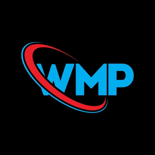 Plik wektorowy wmp logo wmp litery wmp logo litery inicjały wmp logo powiązane z okręgiem i dużymi literami monogram logo wmp typografia dla biznesu technologicznego i marki nieruchomości